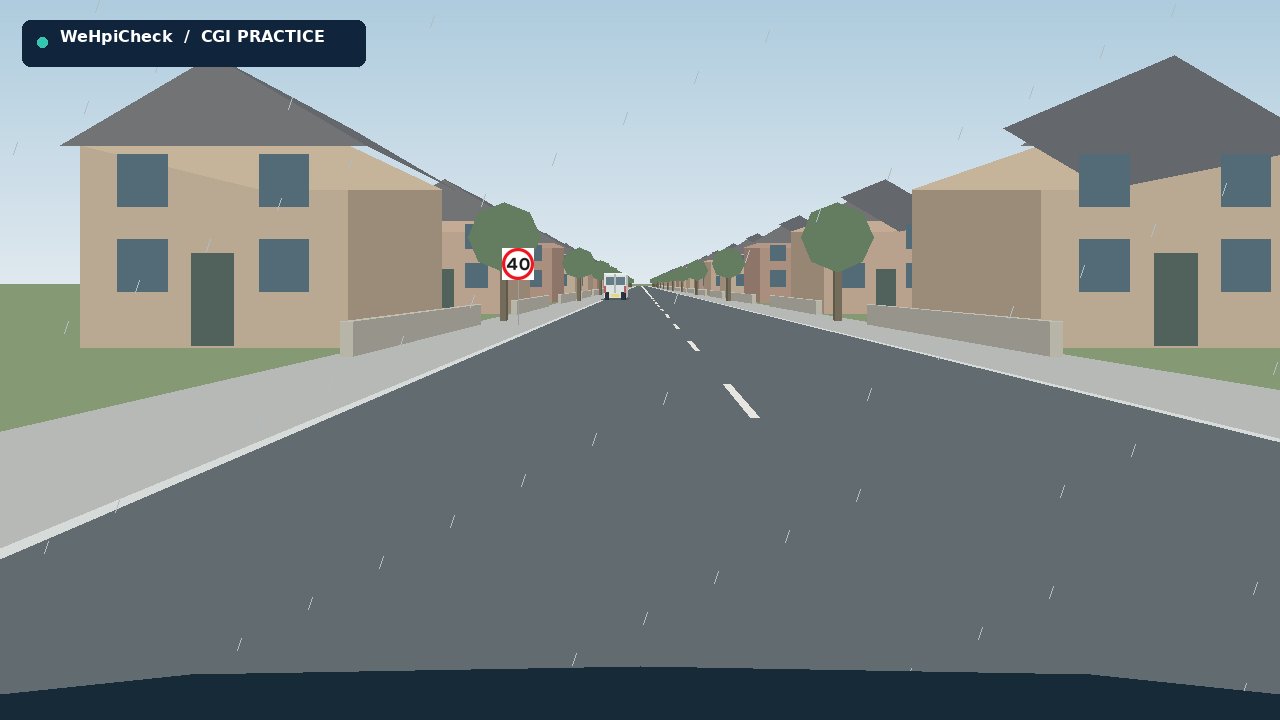Parked van moving out — illustrative CGI