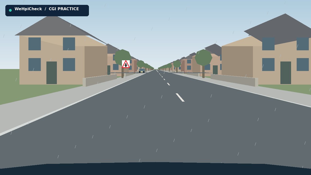 Vehicle emerging from the left — illustrative CGI