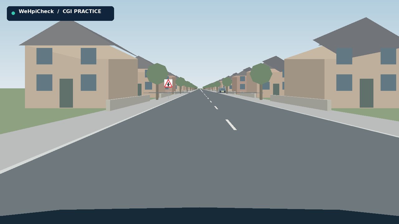 Vehicle crossing from the right — illustrative CGI