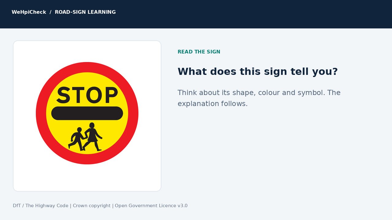 School crossing patrol — illustrative CGI